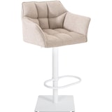 thumbnail of Banco de bar Damaso com revestimento em tecido marfim/branco