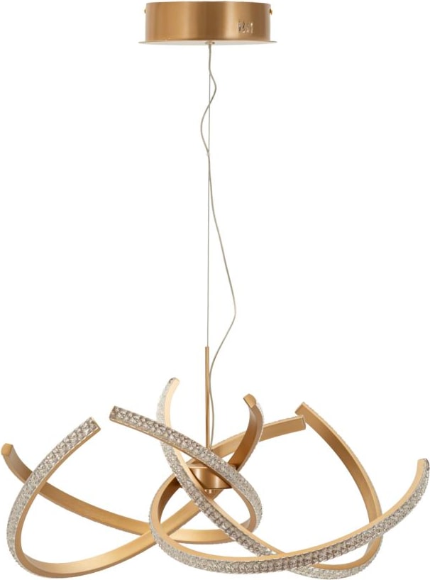 Keltischer goldener LED-Kronleuchter – Pendelleuchte in verschlungenem Kreisform mit 3 Farbtemperaturen – Ø 62 x 120 cm