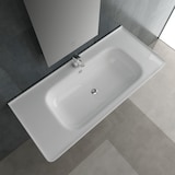 thumbnail of Alpenberger Gäste WC Waschbecken 100 cm Breit | Badezimmer Waschtisch Handwaschbecken Weiß | Keramik Hängewaschbecken mit Nano Waschplätze Wandmontage