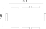 thumbnail of Stark Fester rechteckiger Tisch 200x100 cm mit Tischplatte aus Eichenfurnier natur und schwarzen Metallbeinen - Moderne Möbel