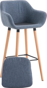 thumbnail of Décoshop26 - Lounge-Barhocker x1 skandinavisches Design blauer Stoffsitz Holzbeine Metallfußstütze 10_0004920