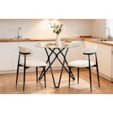 thumbnail of Esstisch rund Glas Schwarz 90x90x78 cm mit Hartglasplatte und Metallbeinen, minimalistisches Design, verstellbare Füße, für Küche