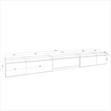 thumbnail of Mueble TV, Televisión, Muebles de salón, almacenaje, 368x35x45cm, Chimenea eléctrica XXL, Colgado, Suspendido| Estilo Moderno, Negro _514_1167