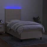 thumbnail of vidaXL Boxspringbett mit Matratze & LED Creme 90x200 cm Stoff
