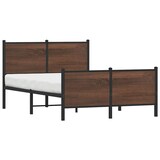 thumbnail of vidaXL Metallbett ohne Matratze Braun Eichen-Optik 120x200 cm