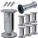 thumbnail of 8 Möbelfüße Sofafuß Möbelbeine CHROM GLANZ Höhe 6 cm 38 mm belastbar bis 250 KG Sofa Bett Schrank