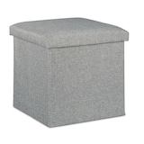 thumbnail of Relaxdays Sitzhocker mit Stauraum, faltbar, weich gepolstert, eckig, Stoff, Sitzwürfel, HBT: 37 x 37,5 x 37,5 cm, grau