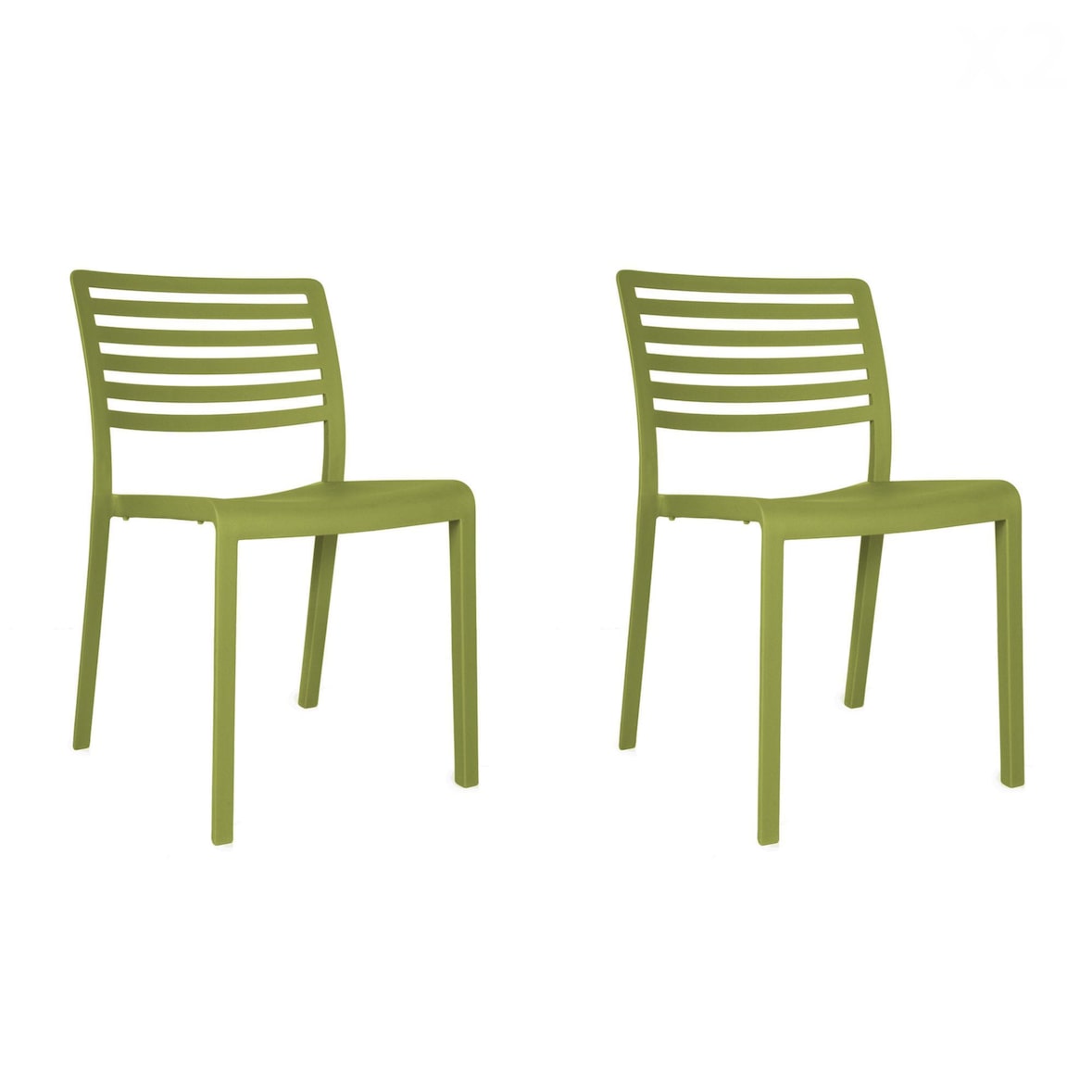 Resol LAMA Chaise Intérieur, Extérieur Set 2 Vert Olive