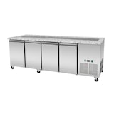 thumbnail of SNACK-Line, mostrador frigorífico, 6x GN1/1, granito rosa-gris, 223x82x85,5, estructura de cristal transparente con estante intermedio, H=496mm