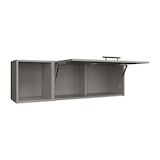 thumbnail of Armário de parede em melamina com 3 prateleiras e porta superior com dobradiças, Cinzento, 37,8 cm X 119,9 cm X 33 cm