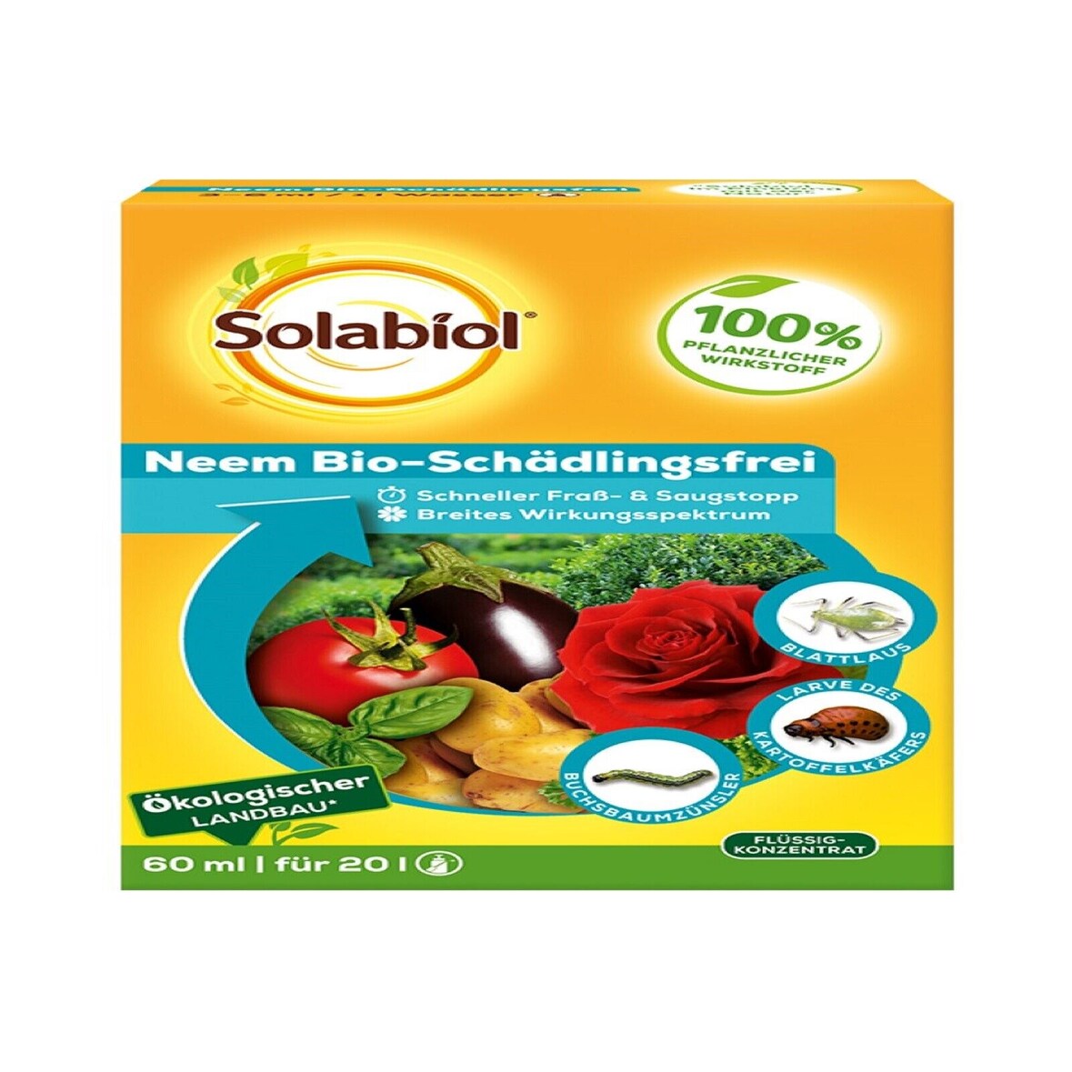 Solabiol Schädlingsfrei Neem Bio 60ml auch für den ökologischen Landbau