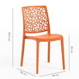 thumbnail of Set 6 Sedie in polipropilene con fibra di vetro impilabili per esterno e giardino, bar e ristorante, cucina design moderno - Anna - Papaya