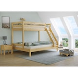 thumbnail of Doppel-Etagenbett 140x200 und 90x200 Erwachsenen-Stockbett Kiefer Massivholz natur V-60.18-09-14 ohne Zubehör
