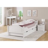 thumbnail of Einzelbett weiß 90x200 Futonbett Bettrahmen Singlebett Zubehör wählbar V-60.30-09WRollrost inkl.