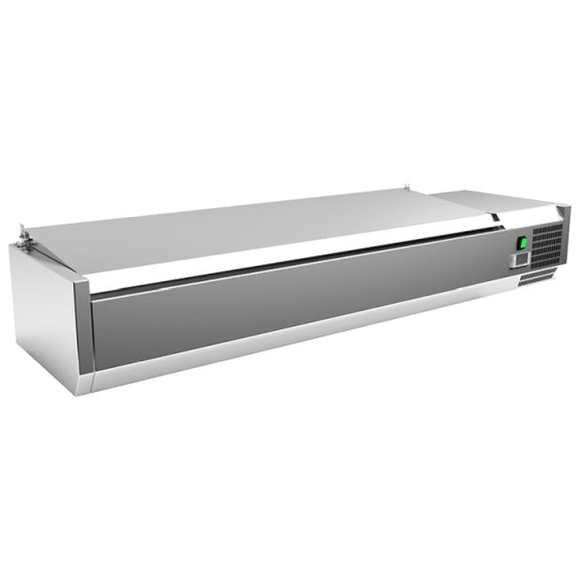 Gastro-Inox Aufsatzkühlung mit Deckel aus Edelstahl 1200x395x440mm