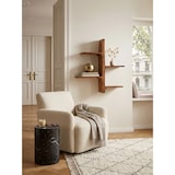 thumbnail of Wandregal 58x60x15 cm Sheesham Massivholz Baum-Form Hängeregal Modern, Großes Design Schweberegal, Regal Hängend Wohnzimmer, Bücherregal Wand