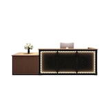 thumbnail of Bartheke, Empfangstresen, Kassentheke, Industrial-Bar mit Metallgitter-Design, Braun 180x60x100cm【BMBW180】