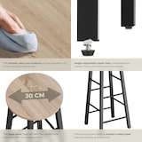 thumbnail of tectake 2 tabourets de bar Keynes - Bois clair industriel, Chêne Sonoma -404349