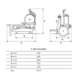 thumbnail of Fac – Allesschneider manuelles Schwungrad Modell F 300 VO STANDARD mit geblümtem Schwungrad – ROT