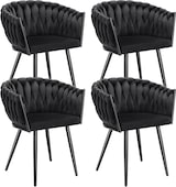 thumbnail of tectake Set Esszimmerstuhl Astano Samt, Knotendesign - 4er Set schwarz