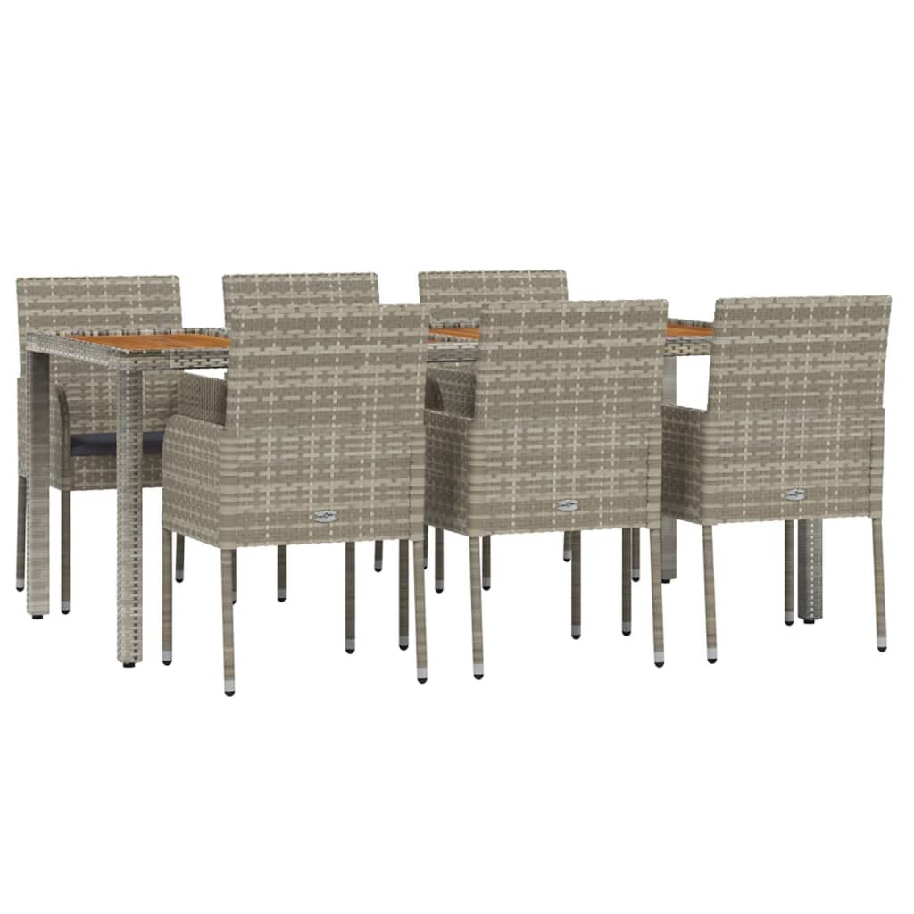 HELLOSHOP26 - Mueble comedor de jardín 7 piezas ratán gris y cojines 02_0014897