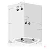 thumbnail of Dampfdusche Sauna Dusche Duschkabine D60-73T2R-EC 80x120 cm mit 2K Scheiben Versiegelung