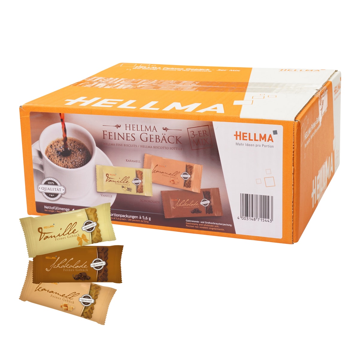 Hellma Gebäckmischung Feines Gebäck 3er Mix 200 Portionen x 5,6g (1,12kg)