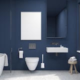 thumbnail of Relaxdays Toilettenbürste mit Wandhalterung, schnelltrocknend, WC-Bürste, Behälter, ohne Bohren, Kunststoff, weiß-grau