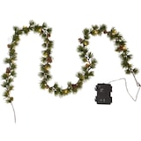 thumbnail of LED Tannengirlande Weihnachtsgirlande beleuchtet 1,4m Timer Batterie für Außen