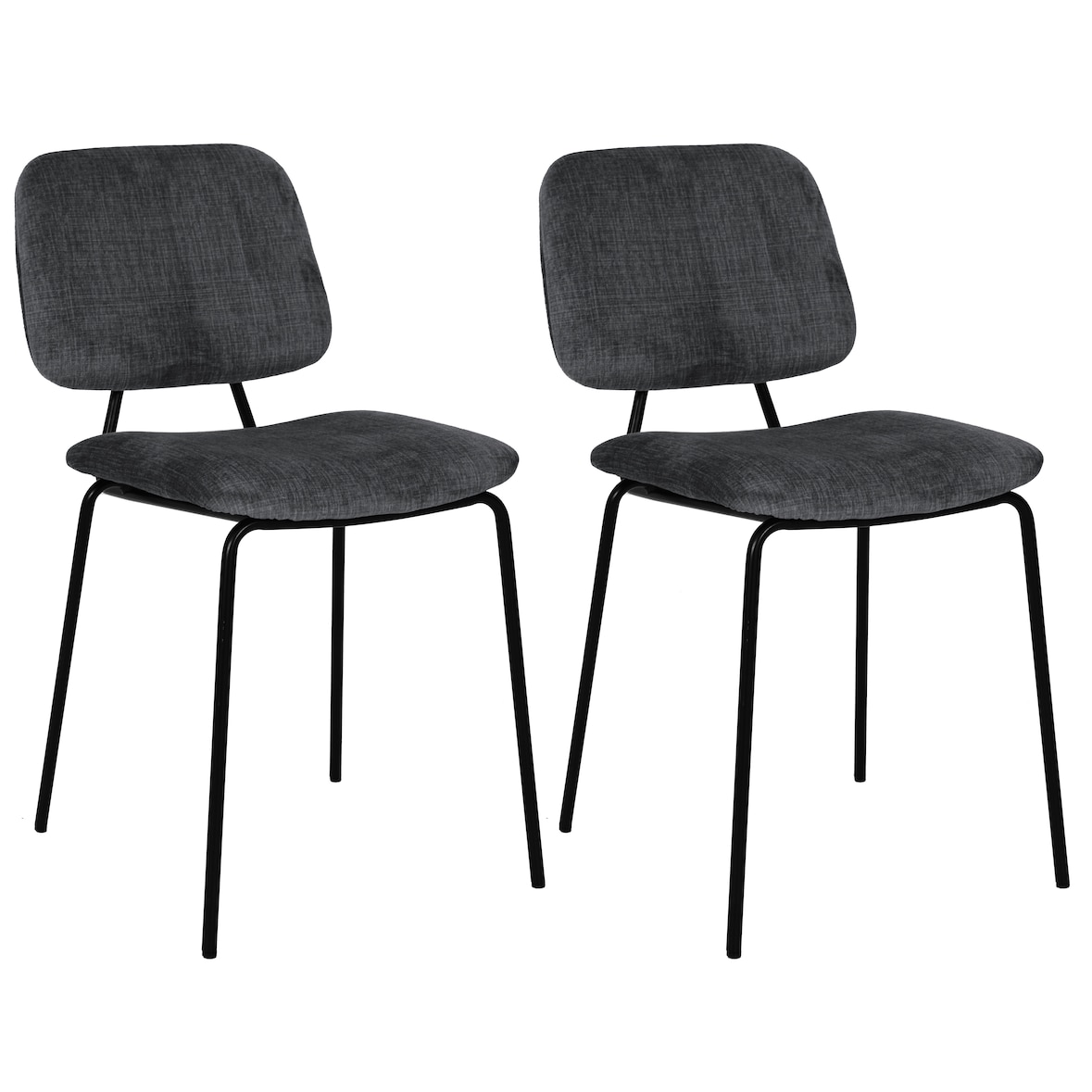 METRO PROFESSIONAL Chaise de restaurant rembourrée, Estora, acier/plastique, gris, lot de 2