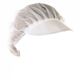 thumbnail of 10x Netzhaube mit Schirm aus Polyester waschbar Weiss Ø40 cm Schirmhaube Schirmmütze Kochhut Kochmütze