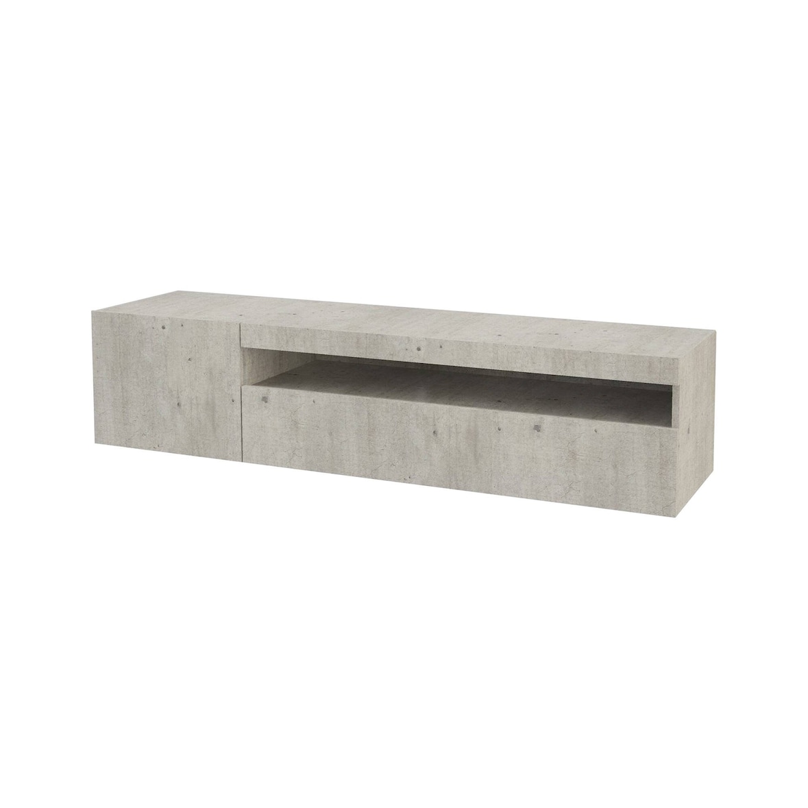 Dmora Mobile porta TV Roberto, Credenza bassa da soggiorno a 2 ante, Base porta TV, 100% Made in Italy, cm 150x40h37, Cemento