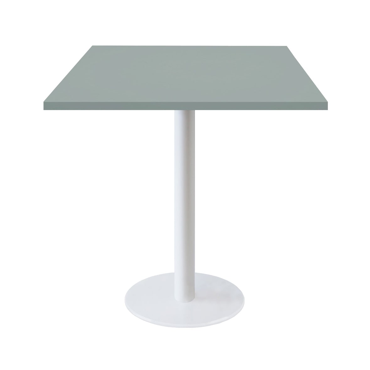 Restootab - Mesa Roma perna branca 70x70cm cinzento medio