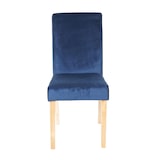 thumbnail of 4er-Set Esszimmerstuhl Stuhl Küchenstuhl Littau, Samt FSC®-zertifiziert ~ petrol-blau, helle Beine