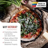 thumbnail of Victoria Plancha Cocina para Pizza Hierro Fundido Esmaltado Inducción Sartén 25cm Fuego, Barbacoa, Horno, VIC-38328, Negro