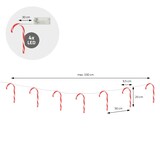 thumbnail of ECD Germany LED Zuckerstangen 7er Set 28 LEDs Warmweiß 330 cm Batteriebetrieben Timer Weihnachtsdeko Candy Cane Beleuchtung