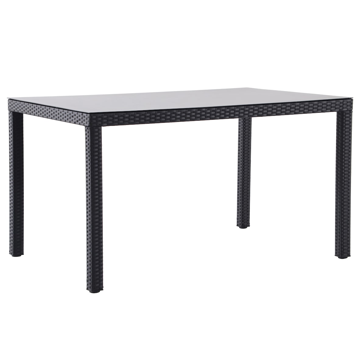 METRO PROFESSIONAL Gastro Tisch Balsario, Alu/PE-Rattan, 130 x 90 cm, rechteckig, schwarz