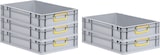 thumbnail of PROREGAL 10x Eurobox NextGen Color | HxBxT 12x40x60cm | 23 Liter | Griffe gelb geschlossen | Glatter Boden | Eurobehälter