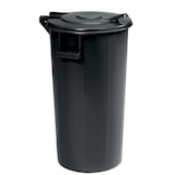 thumbnail of Bidone in PEHD (Polietilene ad alta densità) con coperchio a cerniera per smaltimento rifiuti - Capacità 80 litri - Nero
