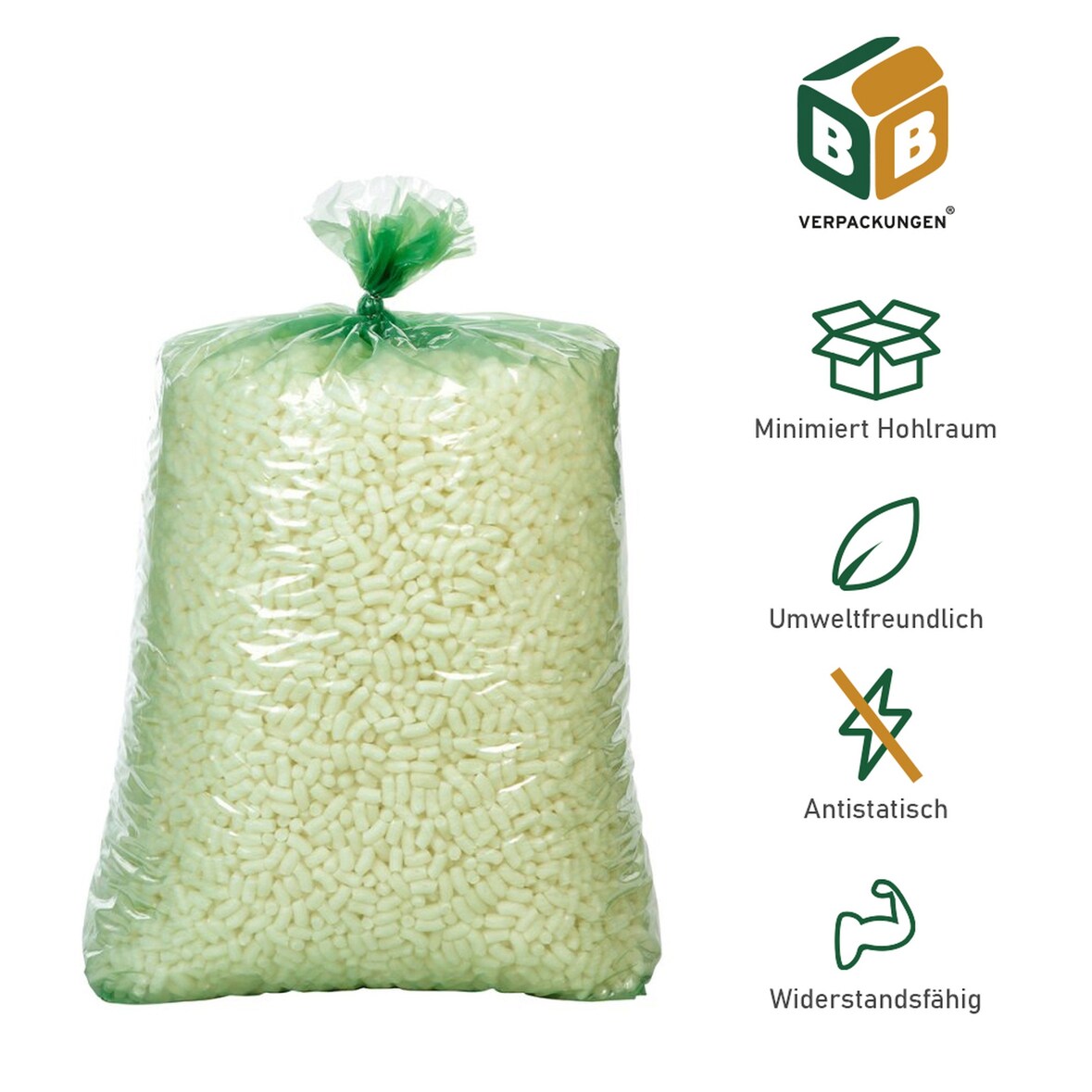 3 x Helle Bio-Verpackungschips 300 Liter "SMALL" Füllmaterial Versandchips Verpackungsmaterial Versandmaterial Polsterchips Polster BB-Verpackungen