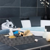 thumbnail of Relaxdays Aufbewahrungskorb, 5 Fächer, eckig, geflochten, PP-Kunststoff, Badezimmer Aufbewahrung, Ordnungskorb, grau