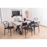 thumbnail of Set de 6 chaises en polypropylène avec fibre de verre, empilables pour extérieur et jardin, bar et restaurant, cuisine design moderne -Charlotte- Noir