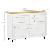 thumbnail of HOMCOM aparador de cocina con 2 cajones 3 puertas y estante interior ajustable 117x35x80 cm