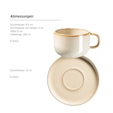 thumbnail of MÄSER Kaffeetassen-Set, 12-tlg., SAND postsicher, Serie CORDELIA
