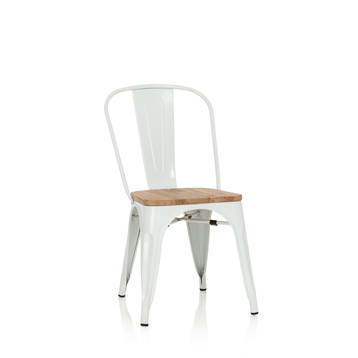 Stoel VANTAGGIO COMFORT W metallic wit / zitting van echt hout hjh OFFICE
