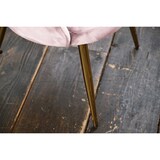 thumbnail of KAWOLA Stuhl CARLA Esszimmerstuhl Velvet rosa Fuß gold