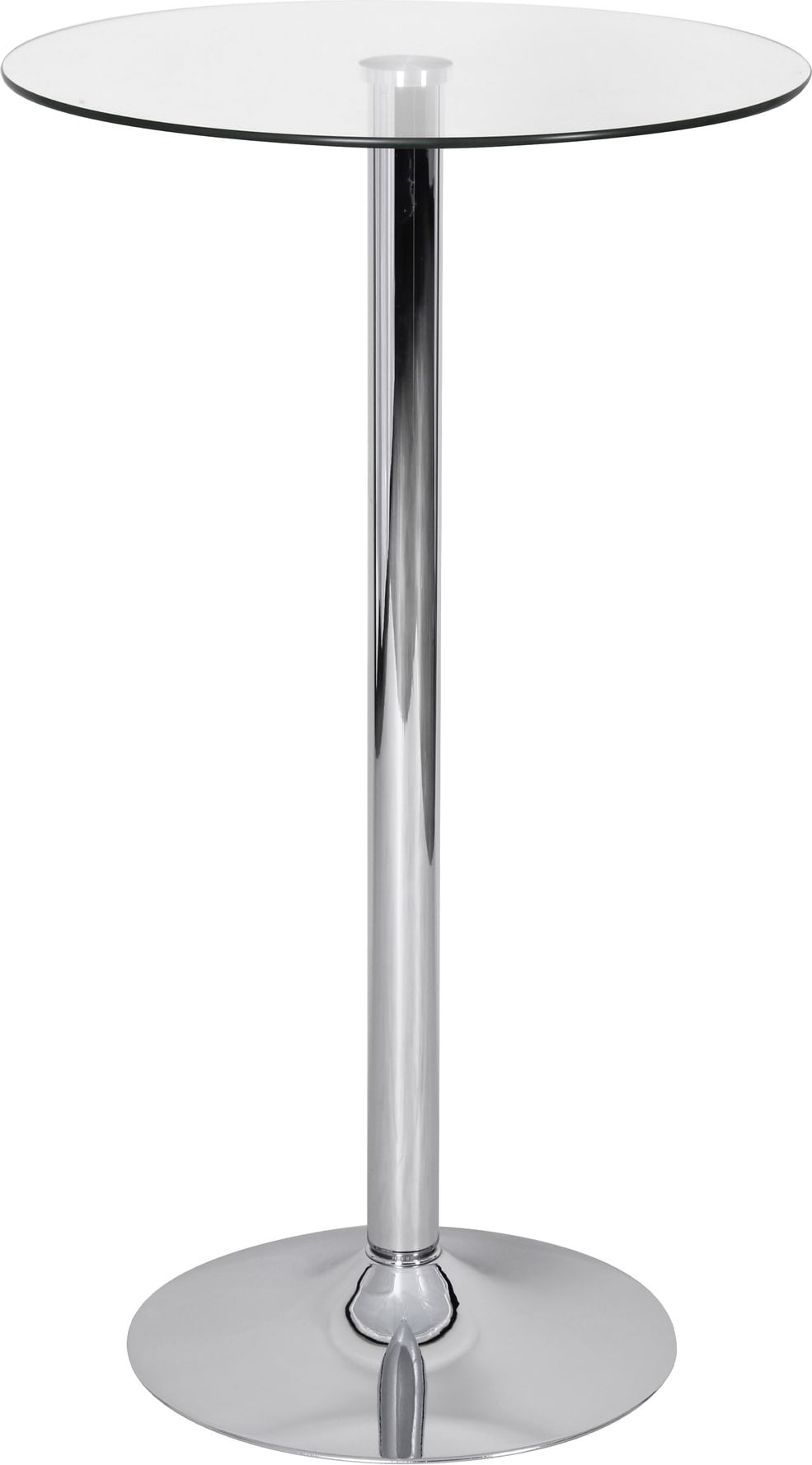 Stehtisch 60x60x105 cm Rund Bartisch Sicherheitsglas Bistrotisch Silber, Moderner Tisch für Bar, Design Partytisch Metall, Hochtisch Messetisch