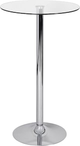 thumbnail of Stehtisch 60x60x105 cm Rund Bartisch Sicherheitsglas Bistrotisch Silber, Moderner Tisch für Bar, Design Partytisch Metall, Hochtisch Messetisch