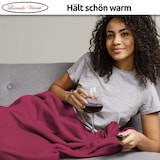 thumbnail of Kuscheldecke Bordeaux 220x240 cm Wolldecke Fleece extra weiche Wohndecke Sofa