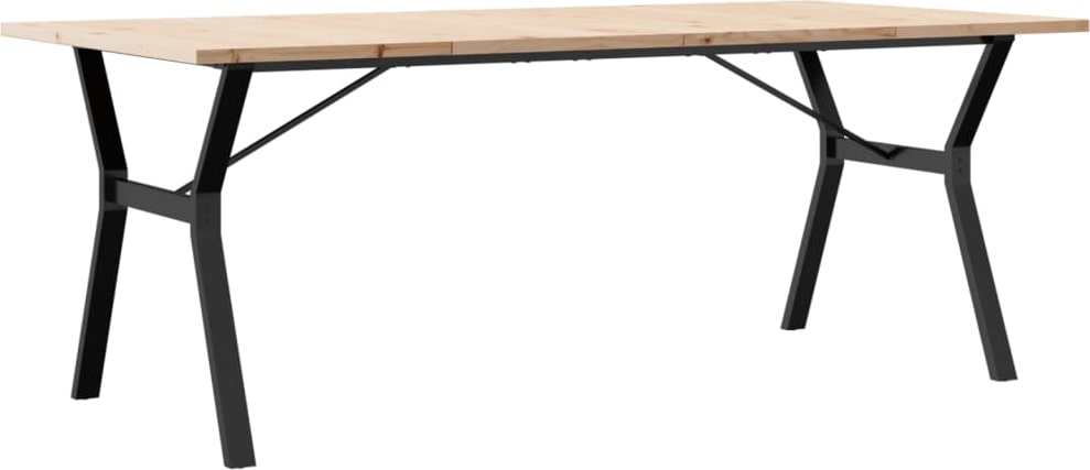 Décoshop26 - Esstisch im Industriedesign 200 x 100 x 75,5 cm Kiefernholz und Stahl DEC036830